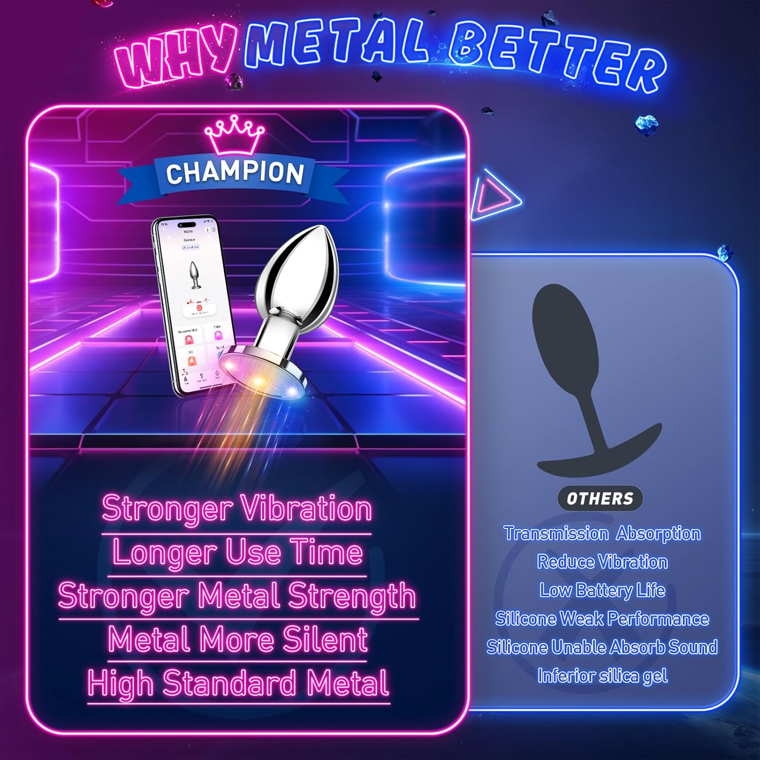 Unisex anal vibrator, with 10 vibration modes and app remote control.