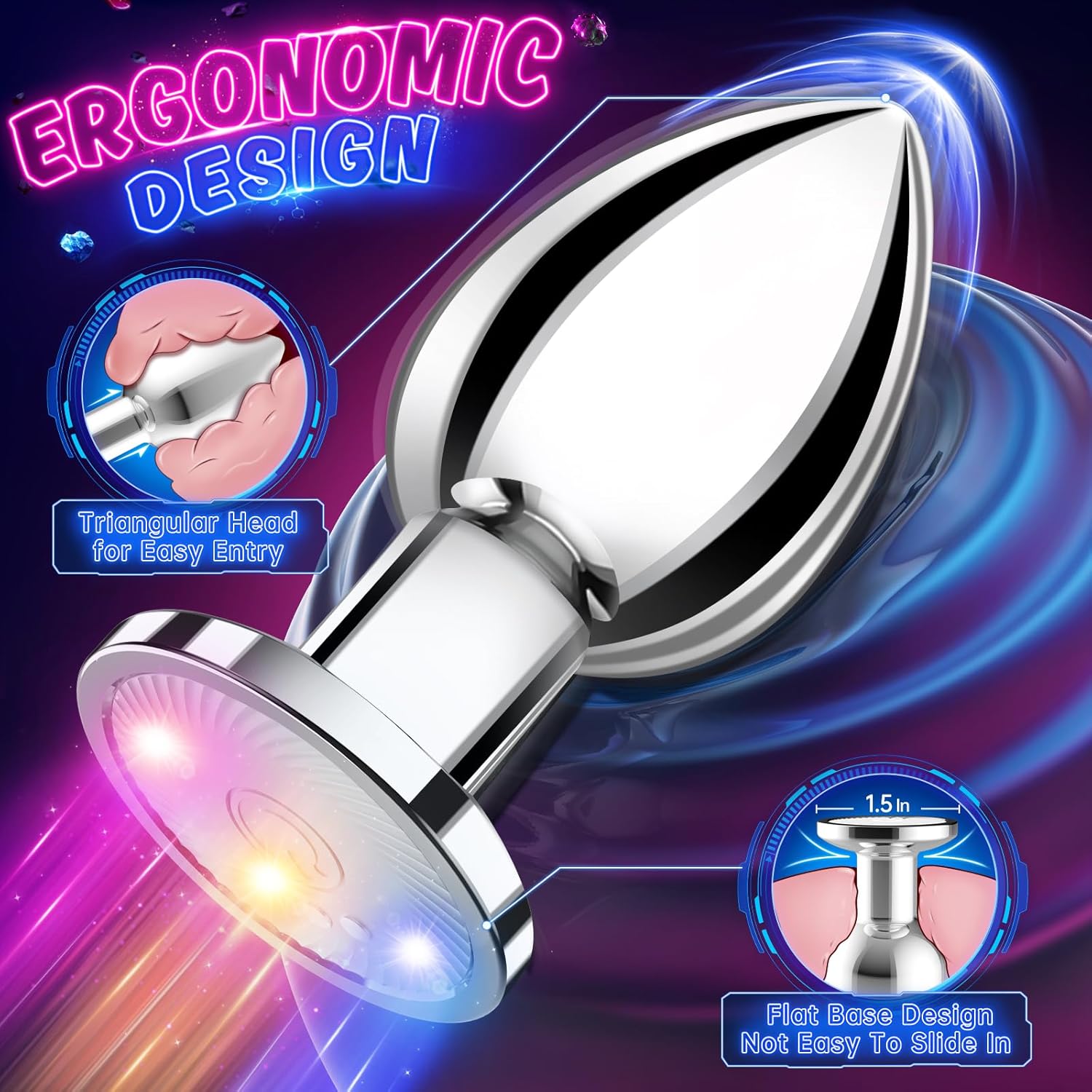 Unisex anal vibrator, with 10 vibration modes and app remote control.