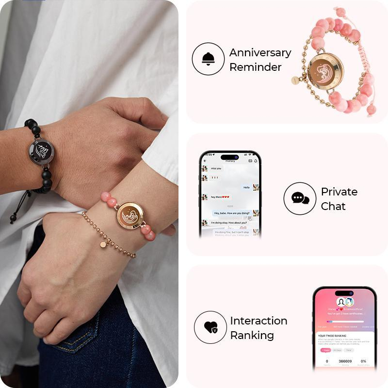 【Creative Gifts】totwoo Sun&Moon Touch Bracelets Functional Love Connect Gift For Boyfriend or Girlfriend or your Familay 【Creative Gifts】totwoo Sun&Moon Touch Bracelets Functional Love Connect Gift For Boyfriend or Girlfriend or your Familay