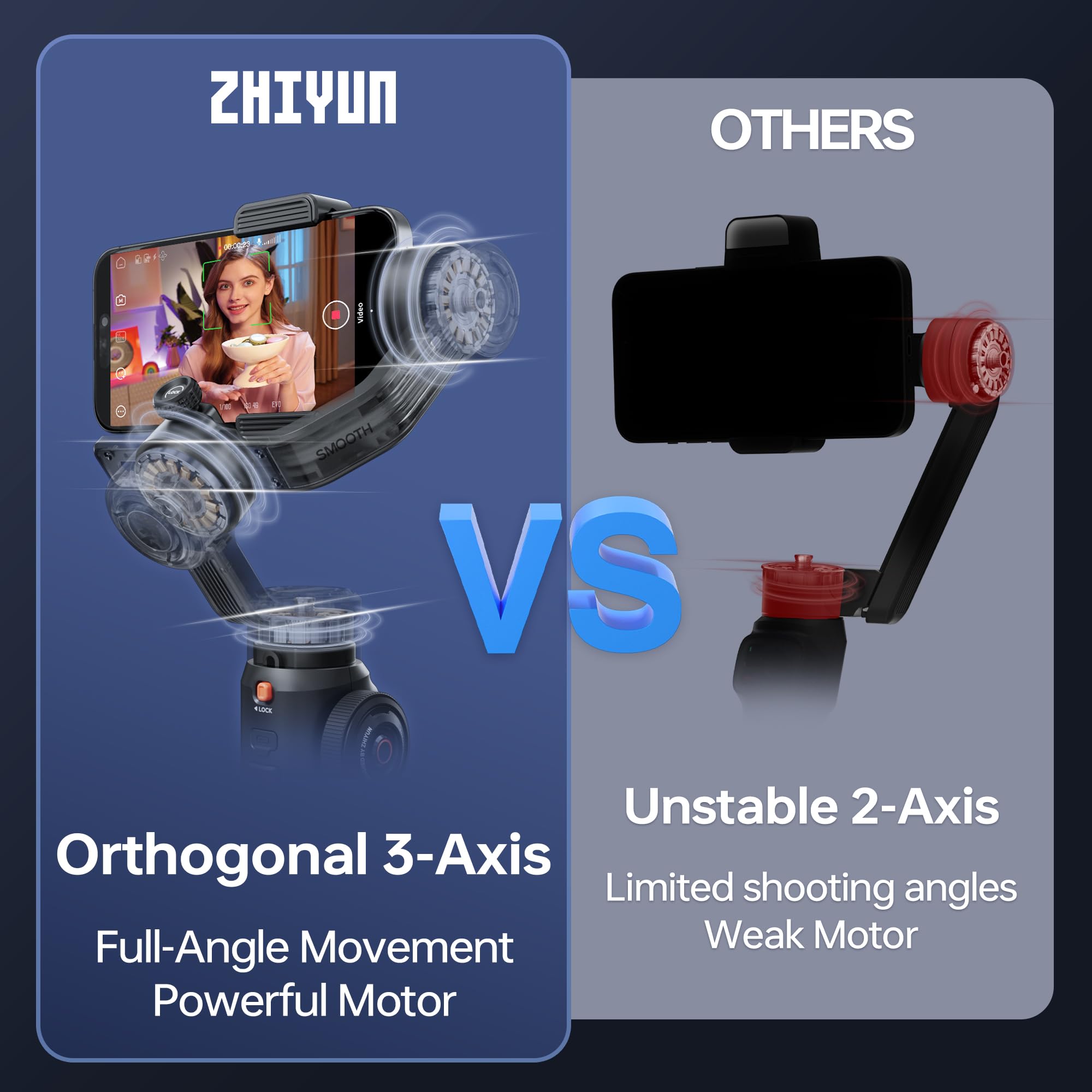 مثبت Zhiyun Smooth 5S AI Pro Gimbal، مثبت ثلاثي المحاور للهواتف الذكية مع متتبع AI، ضوء تعبئة مغناطيسي/مدمج، حقيبة تخزين، مثبت iPhone مثبت Zhiyun Smooth 5S AI Pro Gimbal، مثبت ثلاثي المحاور للهواتف الذكية مع متتبع AI، ضوء تعبئة مغناطيسي/مدمج، حقيبة تخزين، مثبت iPhone