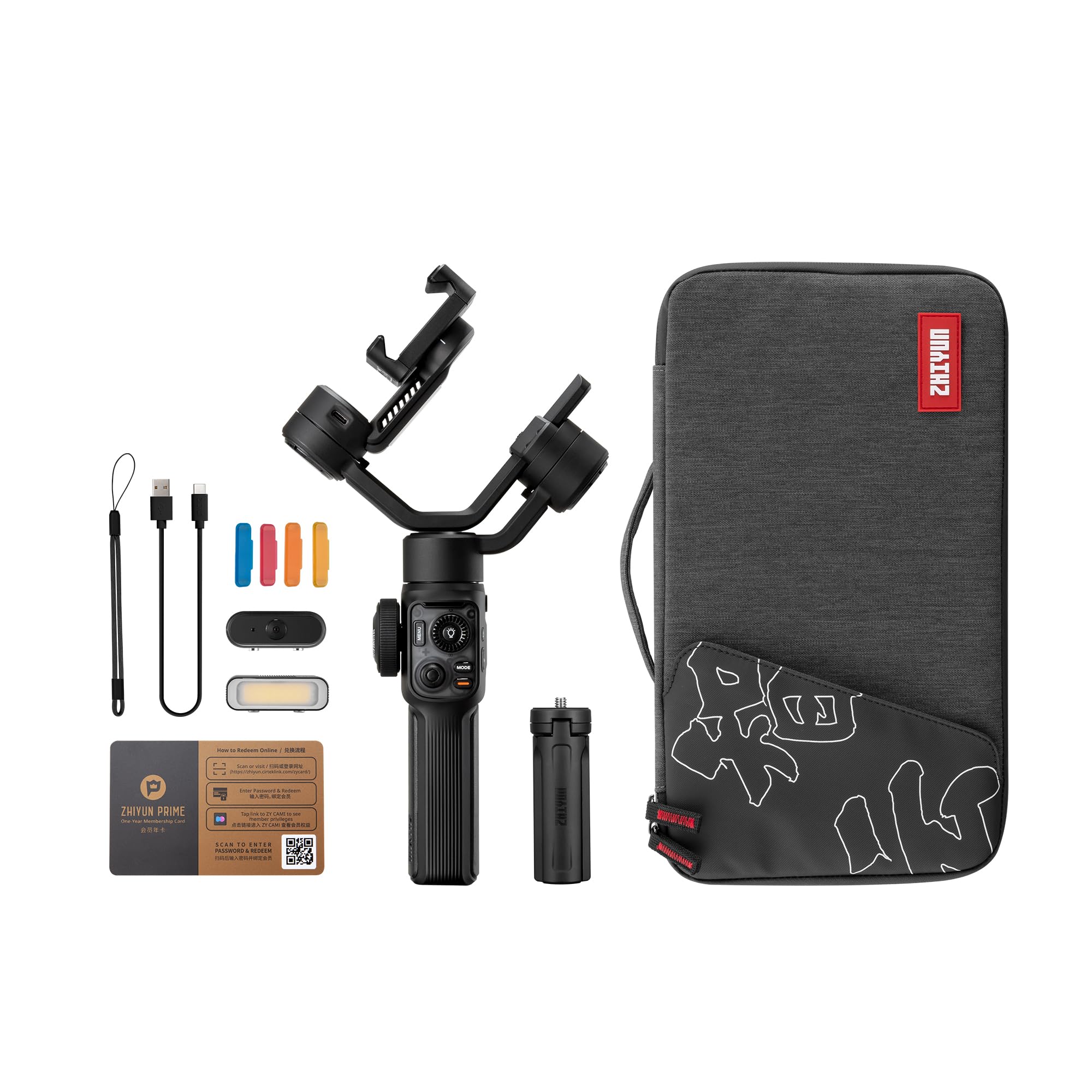 مثبت Zhiyun Smooth 5S AI Pro Gimbal، مثبت ثلاثي المحاور للهواتف الذكية مع متتبع AI، ضوء تعبئة مغناطيسي/مدمج، حقيبة تخزين، مثبت iPhone مثبت Zhiyun Smooth 5S AI Pro Gimbal، مثبت ثلاثي المحاور للهواتف الذكية مع متتبع AI، ضوء تعبئة مغناطيسي/مدمج، حقيبة تخزين، مثبت iPhone