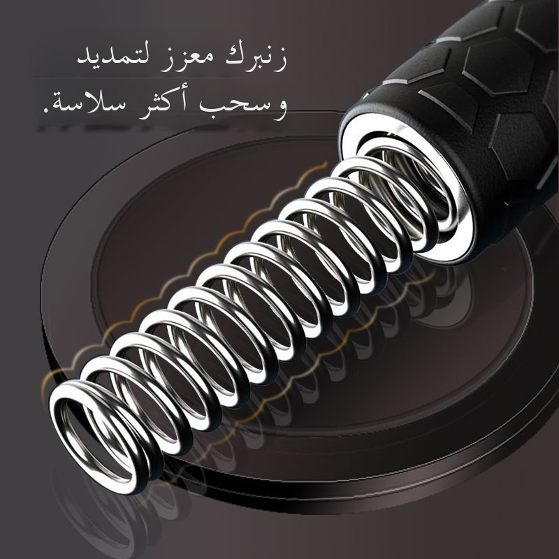 عصا تكتيكية تلسكوبية محمولة ثلاثية الأجزاء مزودة بنابض أوتوماتيكي وكسارة زجاج