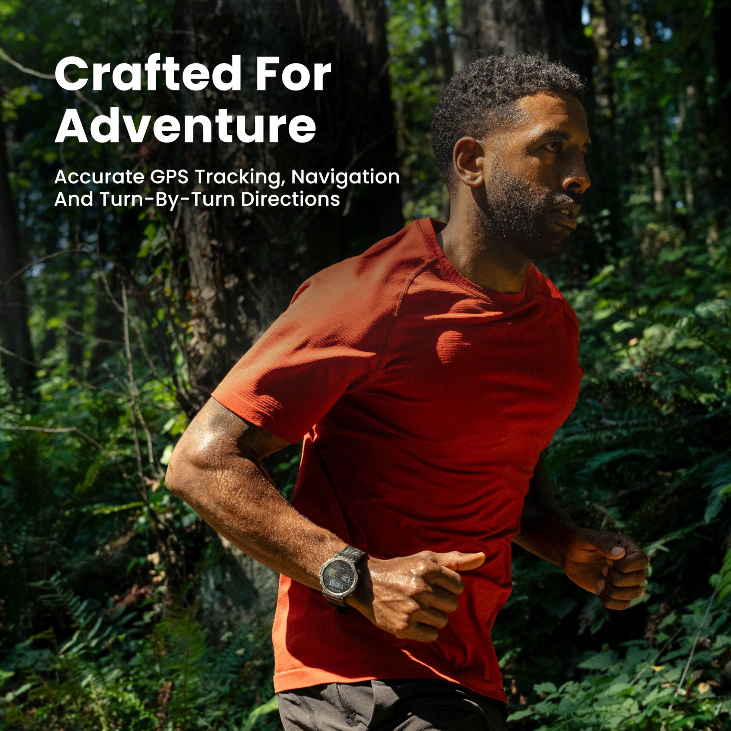 ساعة Amazfit T-Rex 3 الذكية، 48 مم، عمر بطارية طويل للغاية، مقاومة للماء حتى عمق 100 متر، 170 وضع رياضي.