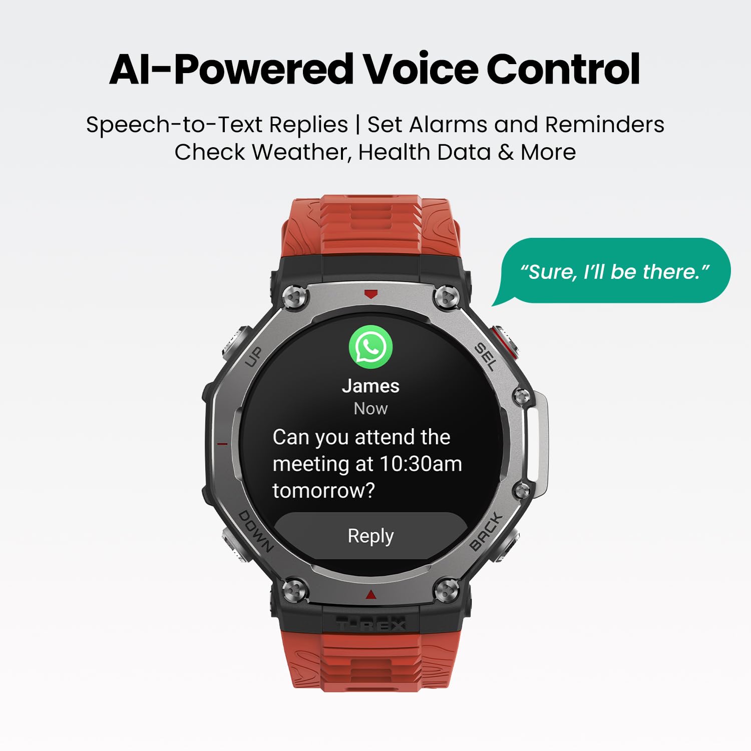ساعة Amazfit T-Rex 3 الذكية، 48 مم، عمر بطارية طويل للغاية، مقاومة للماء حتى عمق 100 متر، 170 وضع رياضي.