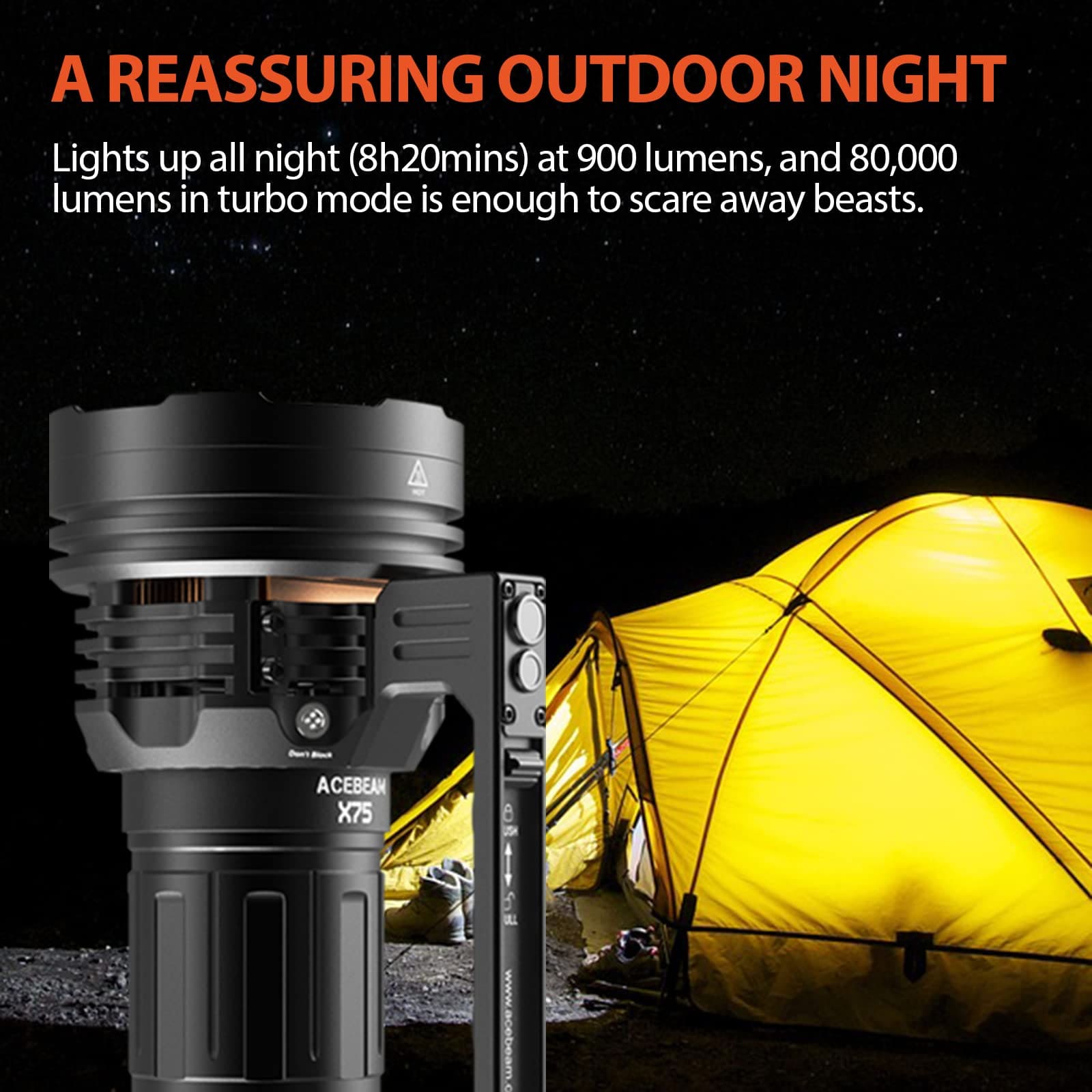 مصباح ACEBEAM X75 الأكثر سطوعًا مصباح ACEBEAM X75 الأكثر سطوعًا