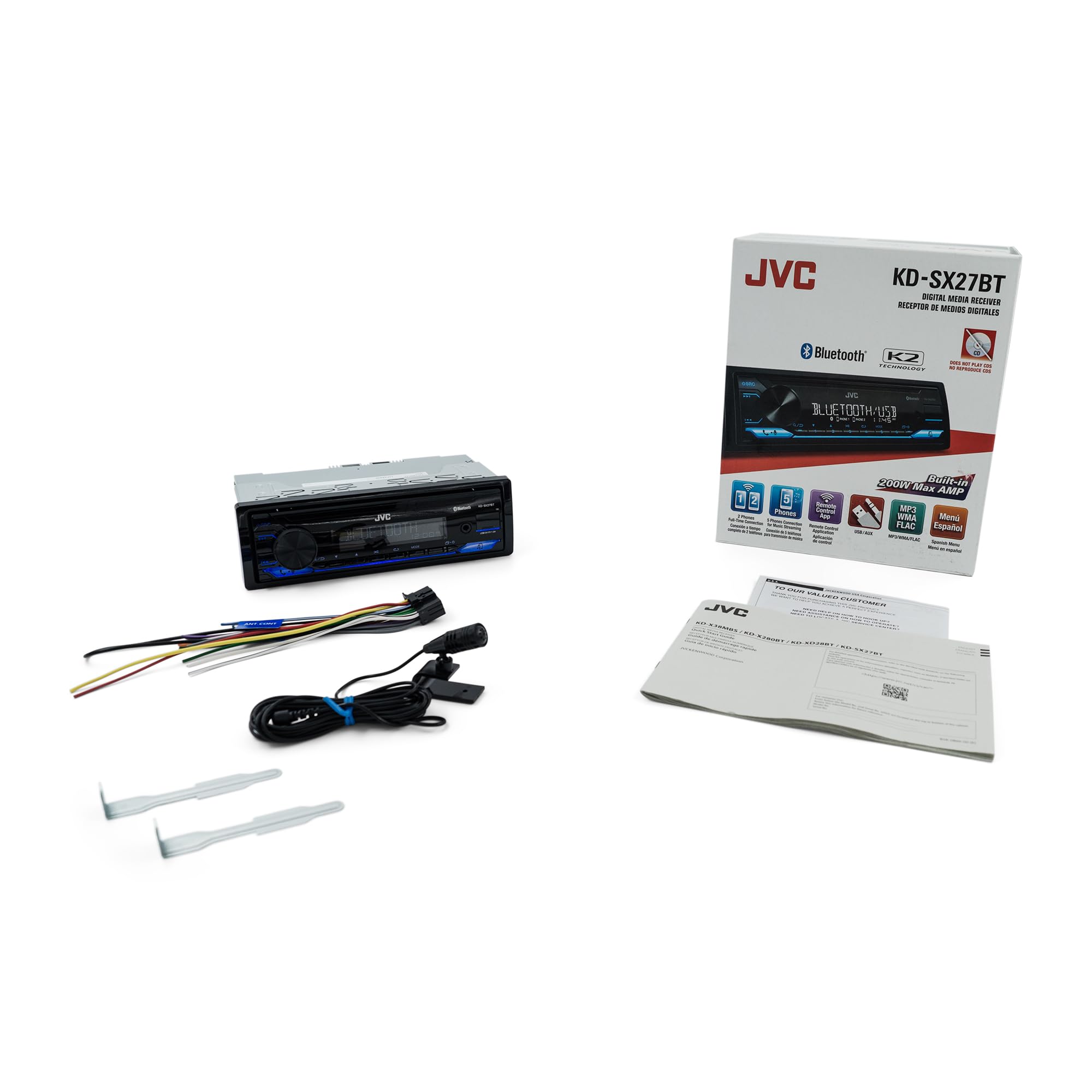 جهاز ستيريو سيارة JVC KD-SX27BT مزود بتقنية بلوتوث