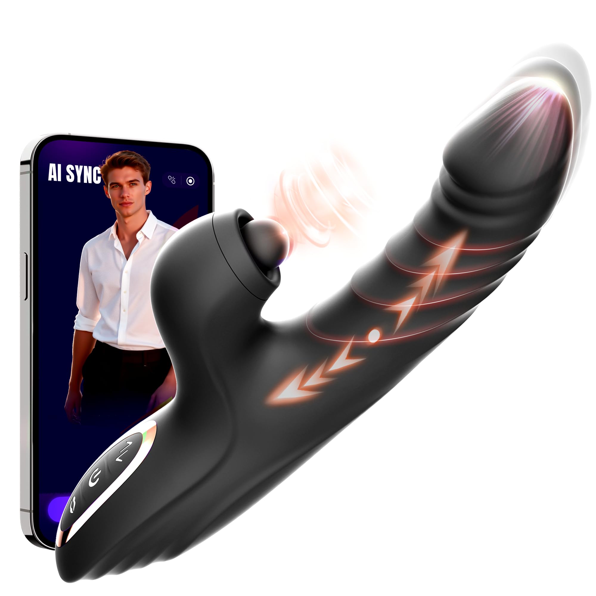 قضيب اصطناعي هزاز مصمم خصيصًا للنساء، يتميز بـ 10 أوضاع اهتزاز و 7 أوضاع دفع.