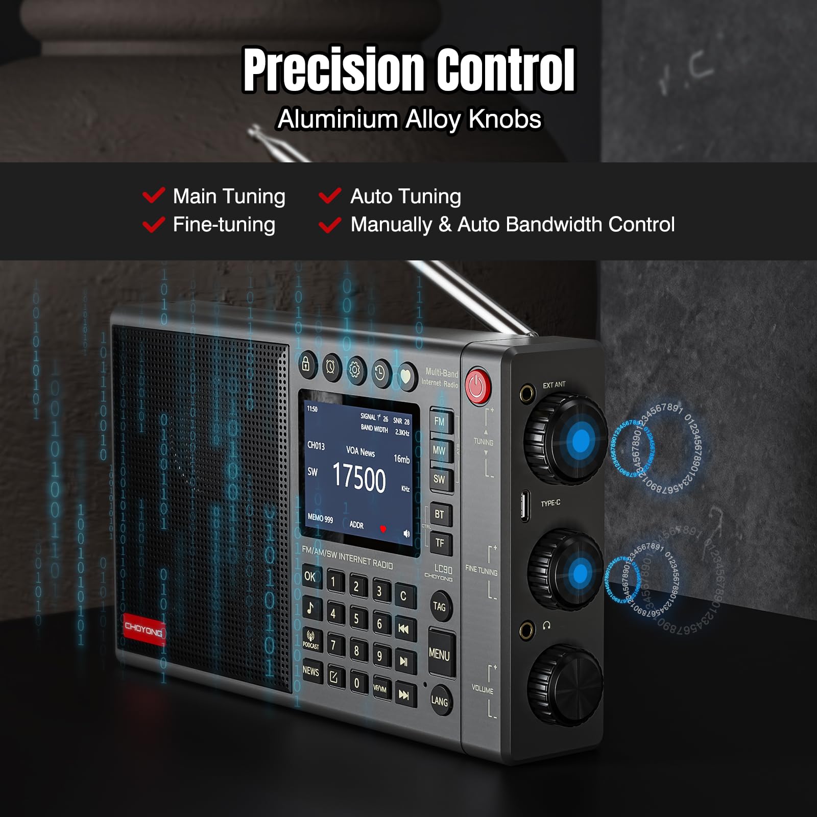 راديو Tecsun PL-990 الرقمي متعدد النطاقات (AM/FM، الموجات القصيرة والطويلة) راديو Tecsun PL-990 الرقمي متعدد النطاقات (AM/FM، الموجات القصيرة والطويلة)