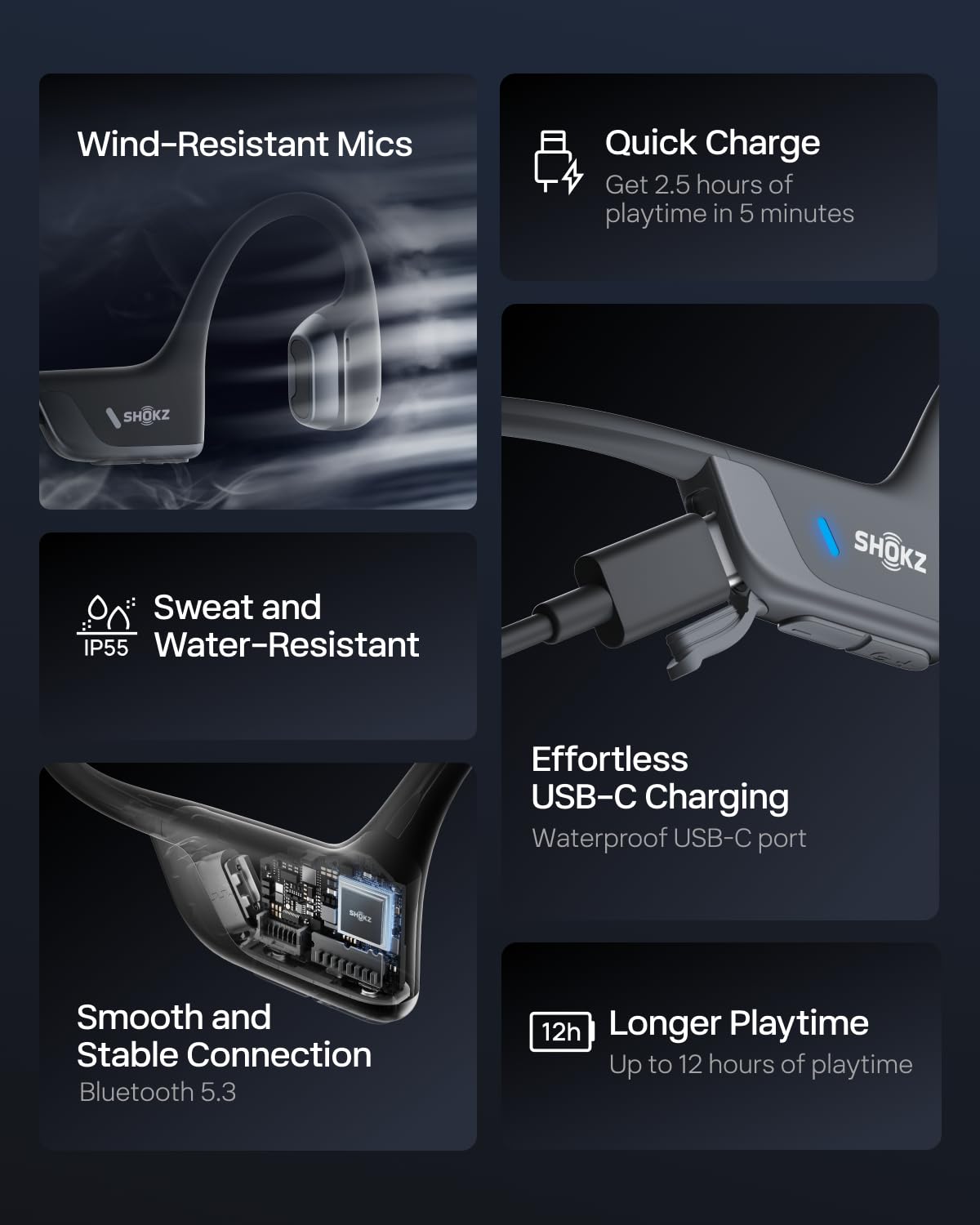 SHOKZ OpenRun Pro 2 - Bone Conduction Headphones SHOKZ OpenRun Pro 2 - Bone Conduction Headphones