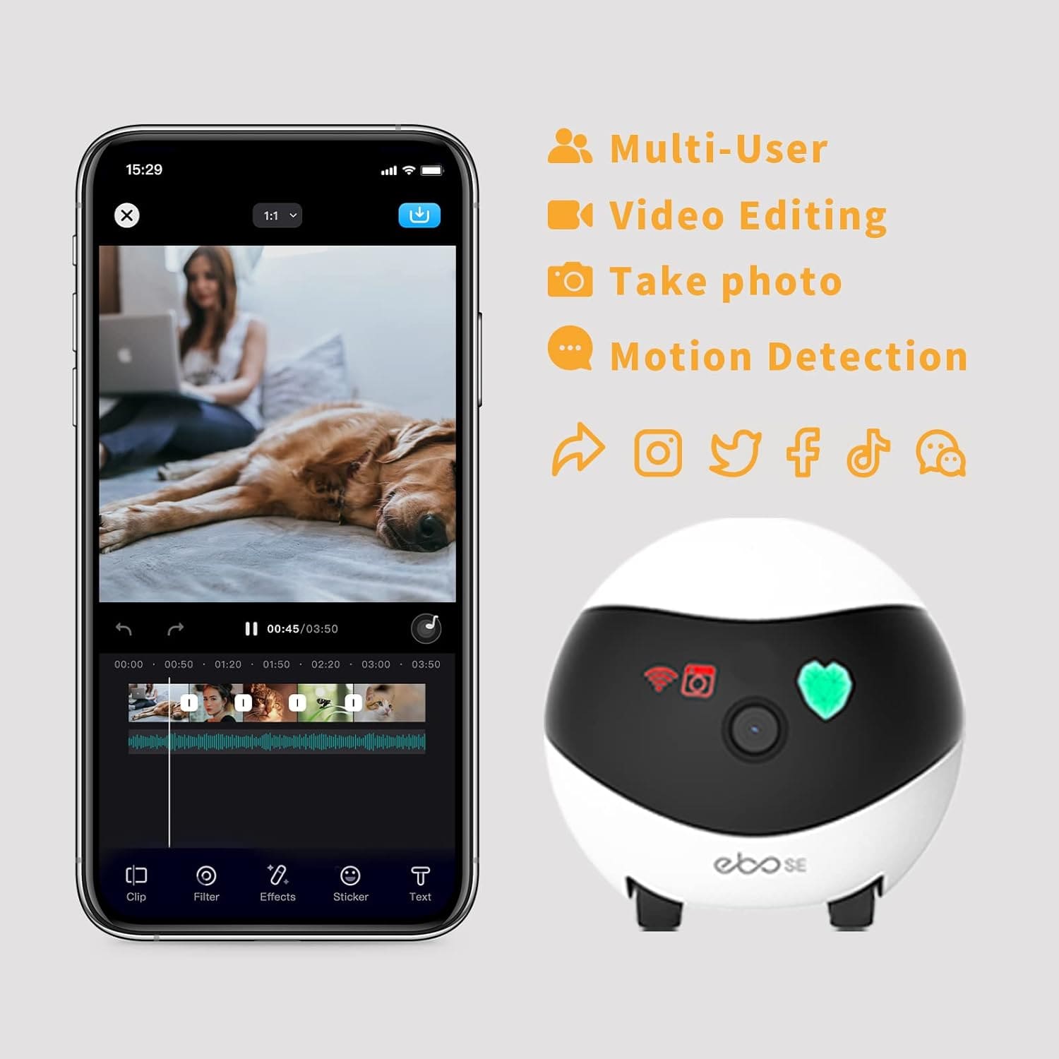 Enabot EBO SE FamilyBot روبوت الكاميرا المنزلية Enabot EBO SE FamilyBot روبوت الكاميرا المنزلية