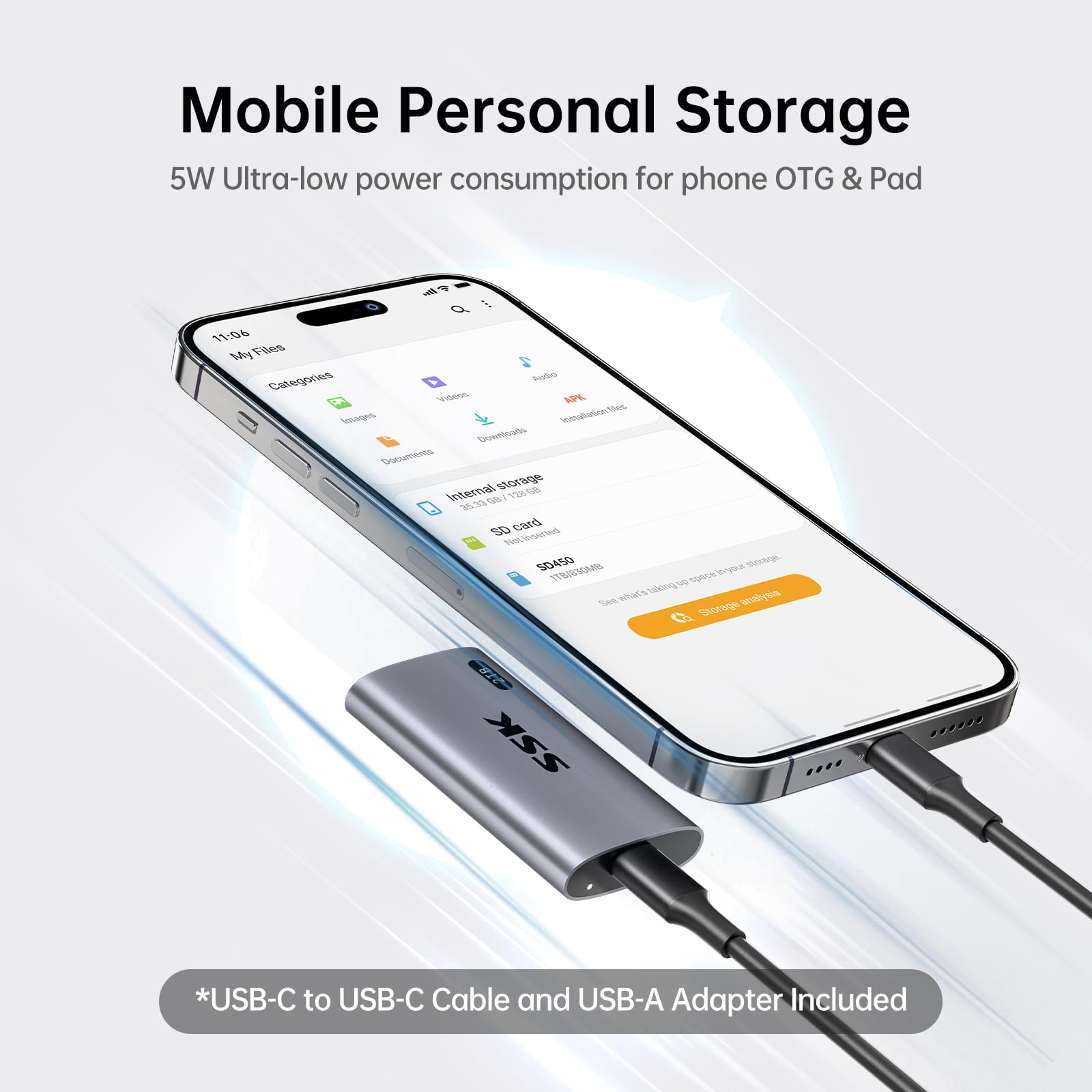 قرص صلب خارجي محمول من نوع SSD بسعة 2 تيرابايت من SSK قرص صلب خارجي محمول من نوع SSD بسعة 2 تيرابايت من SSK