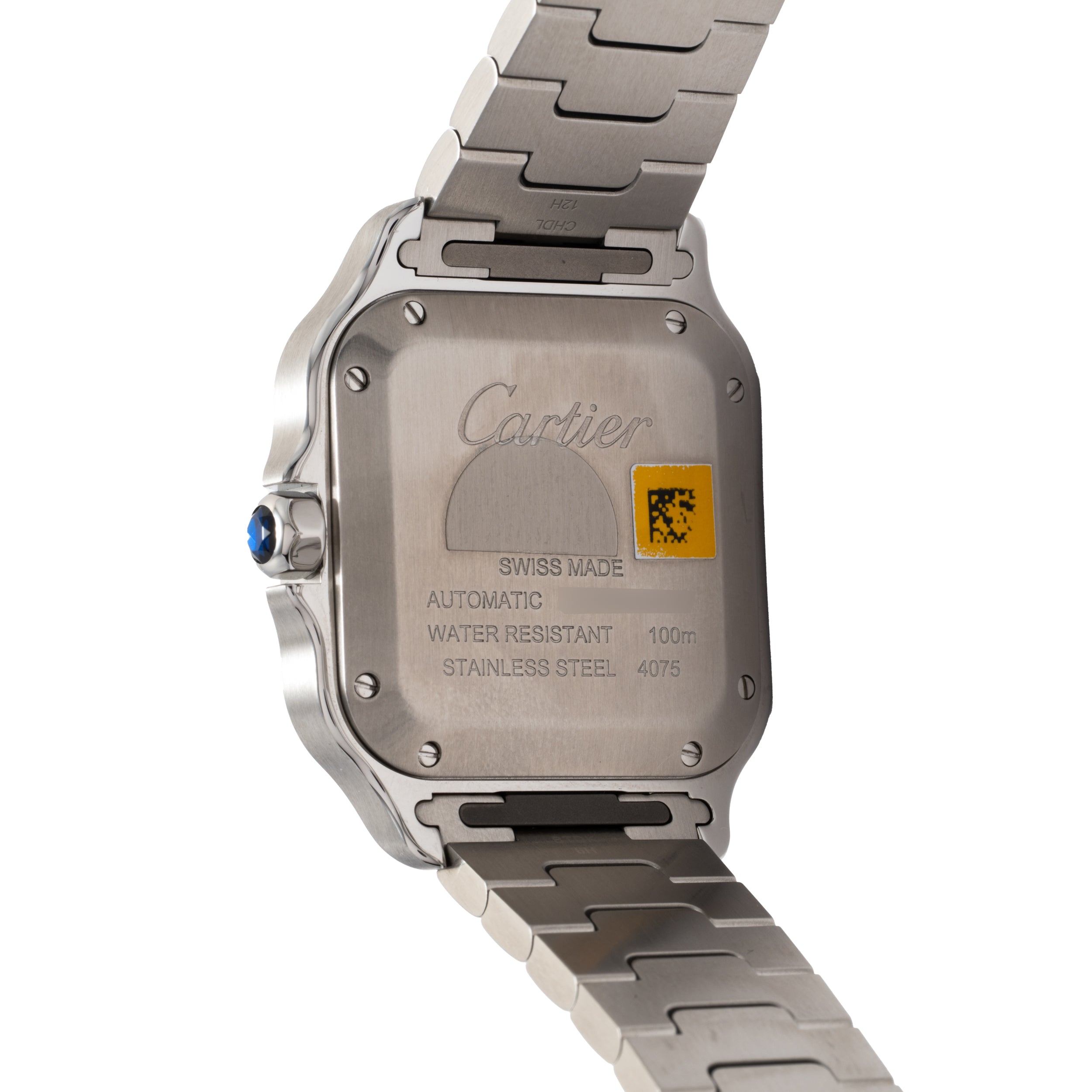 Santos De Cartier Watch Medium Model, Automatic Movement, Steel, Interchangeable Metal And Leather Bracelets