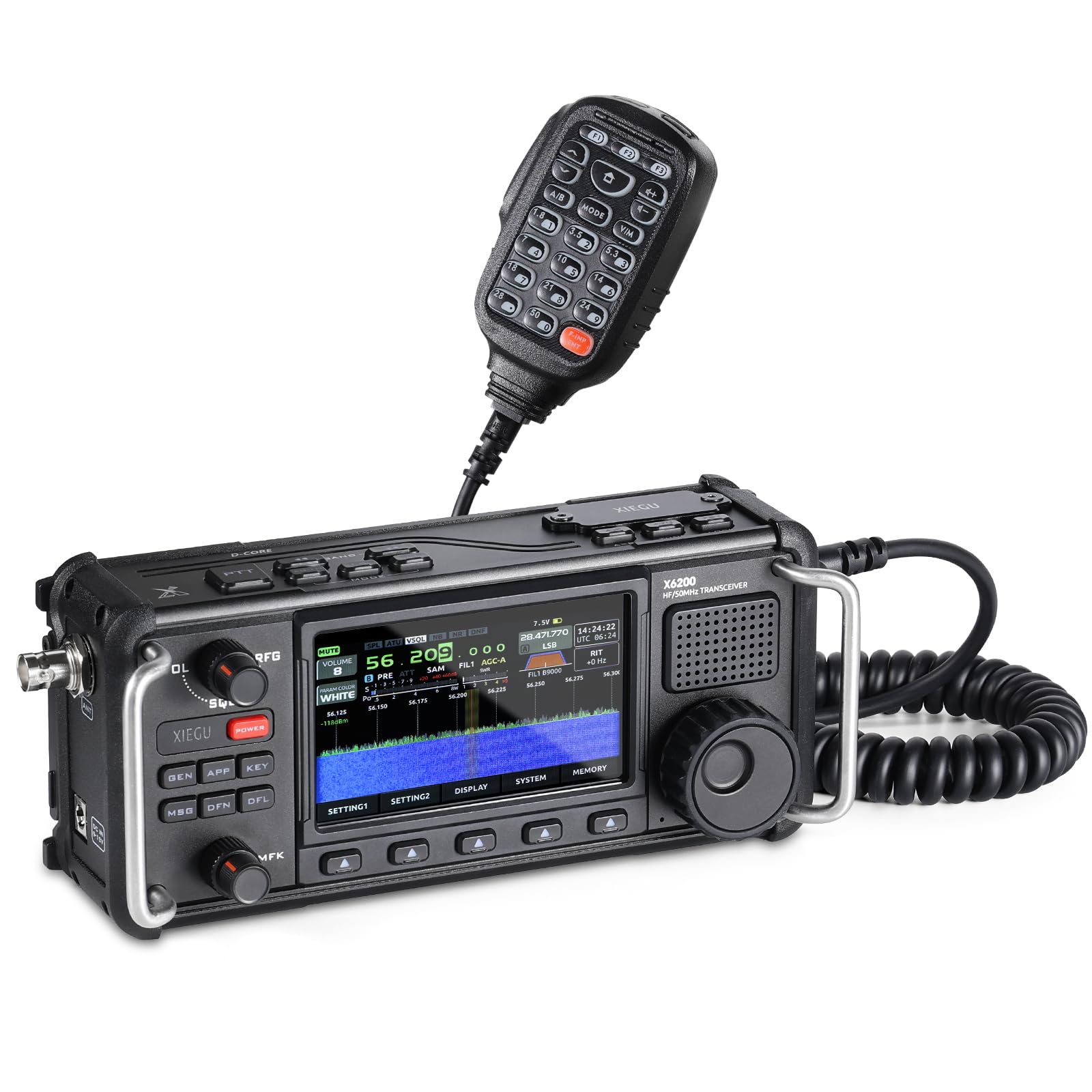 Xiegu X6200 HF Transceiver DRFS HF/50MHz Full Mode WFM/Airband Reception Auto Antenna Tuner
