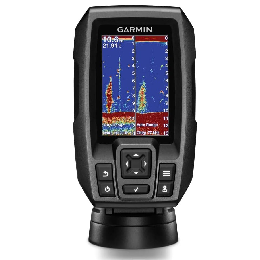 جهاز جارمن سترايكر 4 (010-01550-00) مع محول طاقة، وجهاز كشف الأسماك GPS بشاشة 3.5 بوصة مع خاصية Chirp جهاز جارمن سترايكر 4 (010-01550-00) مع محول طاقة، وجهاز كشف الأسماك GPS بشاشة 3.5 بوصة مع خاصية Chirp