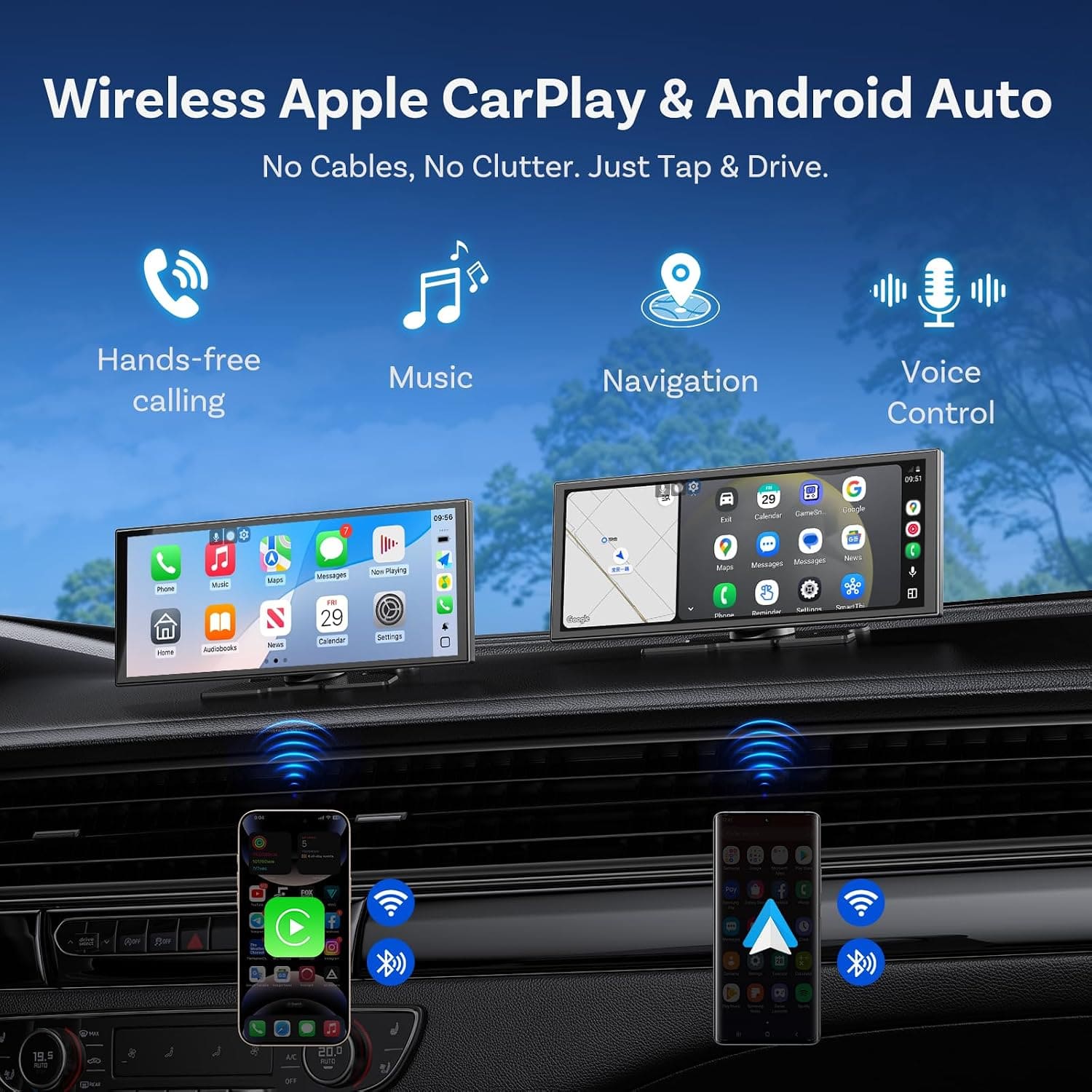 شاشة OTTOCAST OttoScreen AI الذكية المحمولة بنظام CarPlay ومقاس 11.4 بوصة