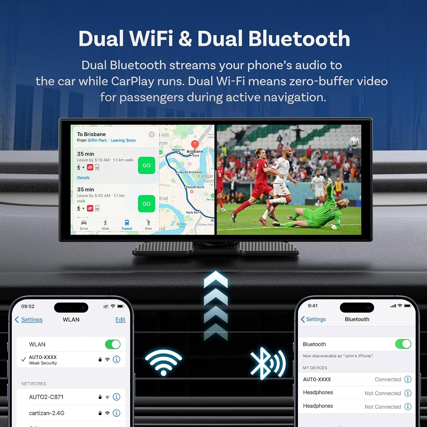 شاشة OTTOCAST OttoScreen AI الذكية المحمولة بنظام CarPlay ومقاس 11.4 بوصة